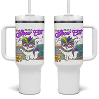 Cute Mardi Gras Cat Tumbler With Handle The Life Of The Showgirl