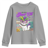 Cute Mardi Gras Cat Youth Sweatshirt The Life Of The Showgirl