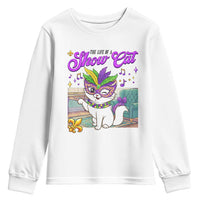 Cute Mardi Gras Cat Youth Sweatshirt The Life Of The Showgirl