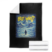But Why Penguin Throw Blanket Starry Night Van Gogh Nihilist Penguin Hiking