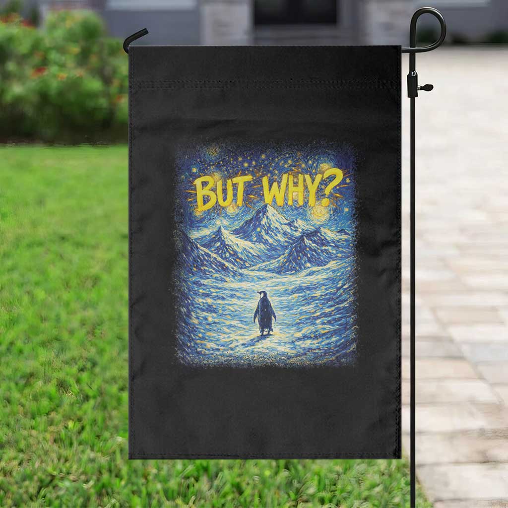 But Why Penguin Garden Flag Starry Night Van Gogh Nihilist Penguin Hiking