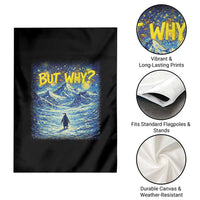 But Why Penguin Garden Flag Starry Night Van Gogh Nihilist Penguin Hiking
