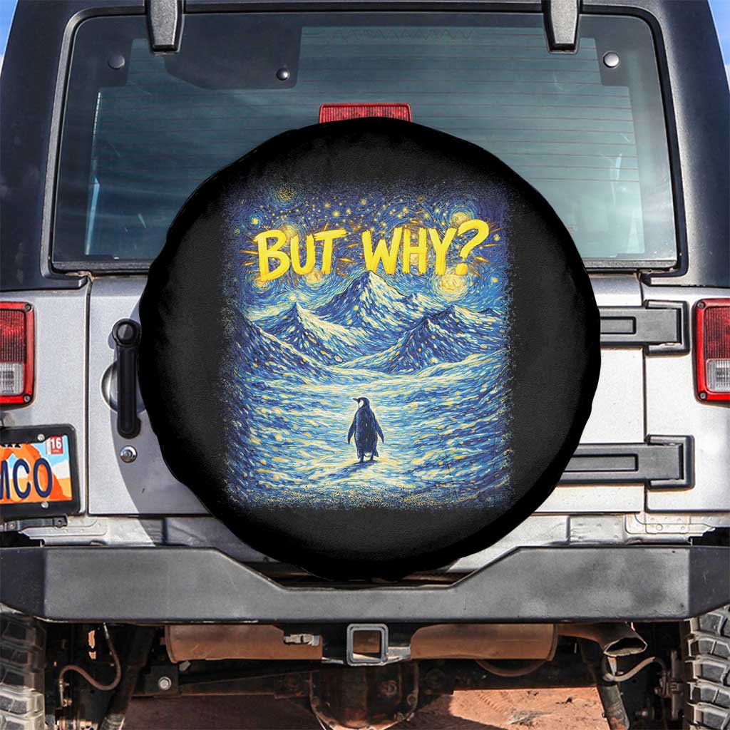 But Why Penguin Spare Tire Cover Starry Night Van Gogh Nihilist Penguin Hiking