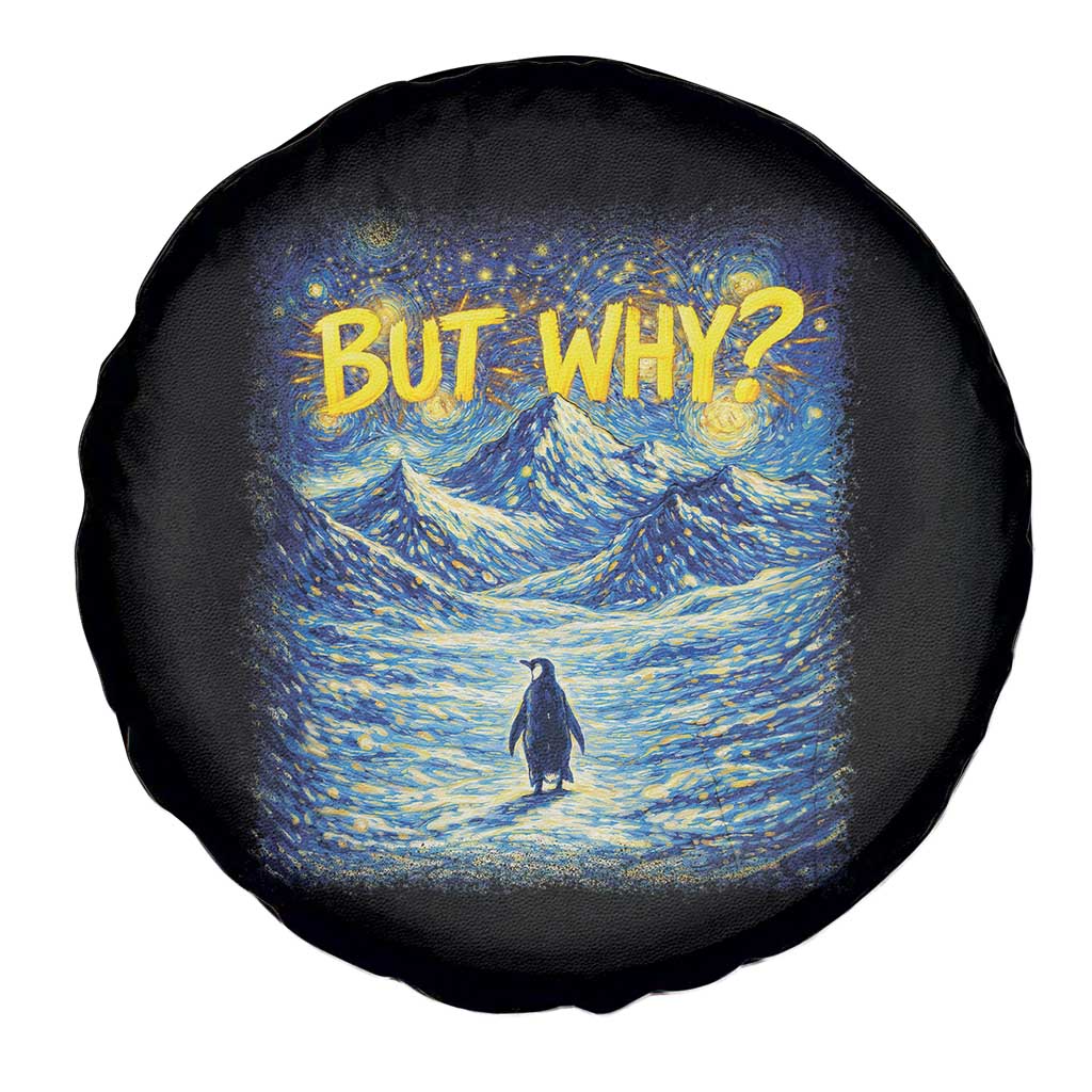 But Why Penguin Spare Tire Cover Starry Night Van Gogh Nihilist Penguin Hiking