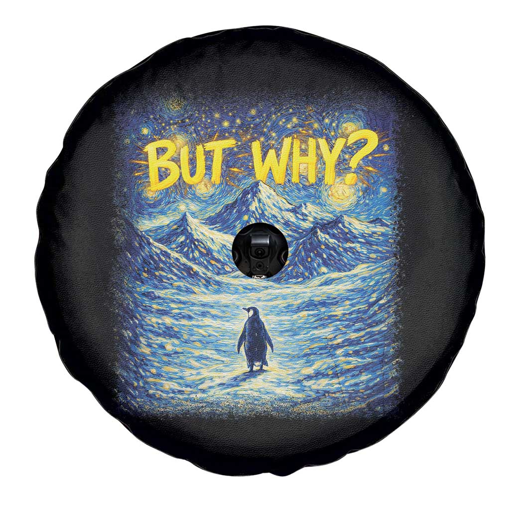 But Why Penguin Spare Tire Cover Starry Night Van Gogh Nihilist Penguin Hiking