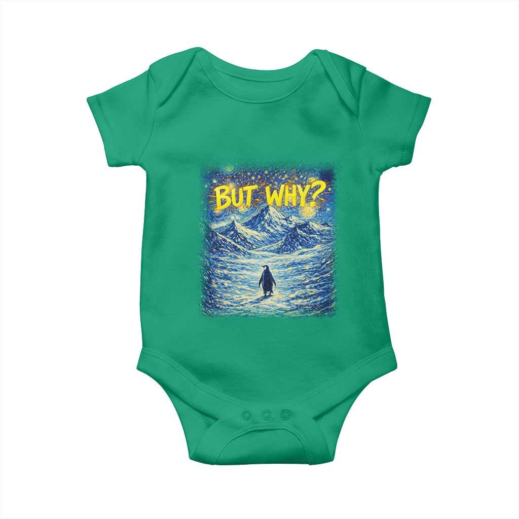 But Why Penguin Baby Onesie Starry Night Van Gogh Nihilist Penguin Hiking