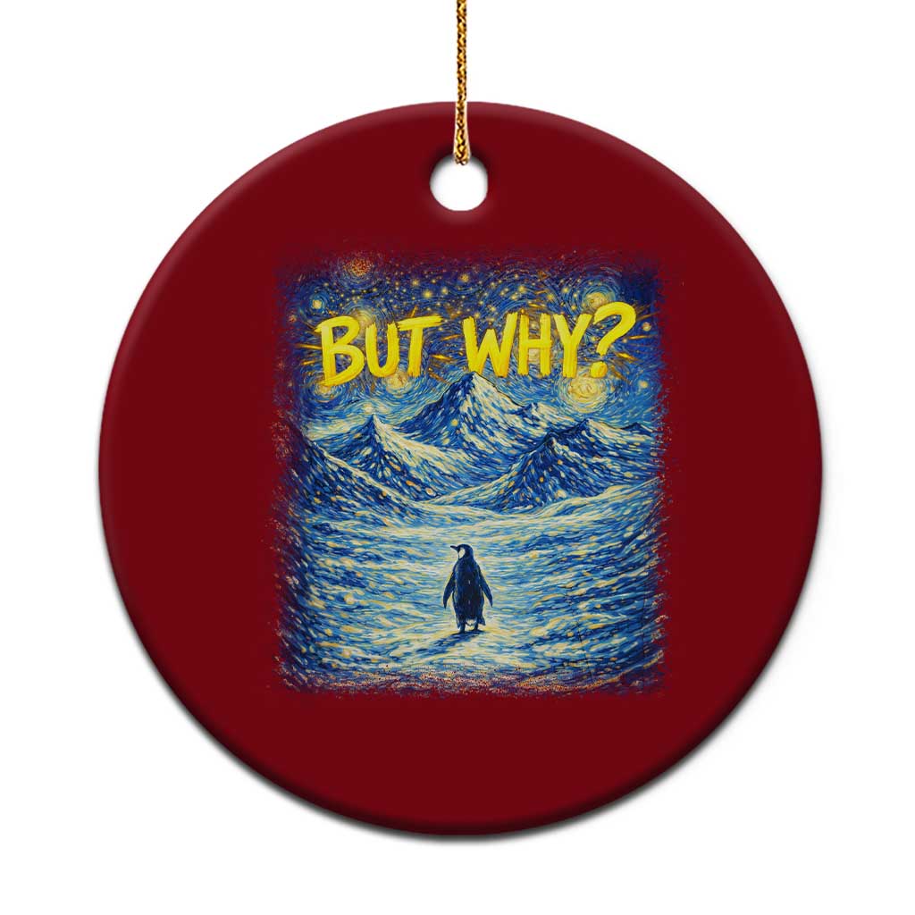 But Why Penguin Ceramic Ornament Starry Night Van Gogh Nihilist Penguin Hiking