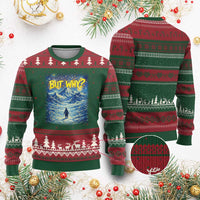 But Why Penguin Ugly Christmas Sweater Starry Night Van Gogh Nihilist Penguin Hiking