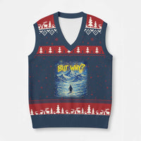 But Why Penguin V-Neck Knit Sweater Vest Starry Night Van Gogh Nihilist Penguin Hiking