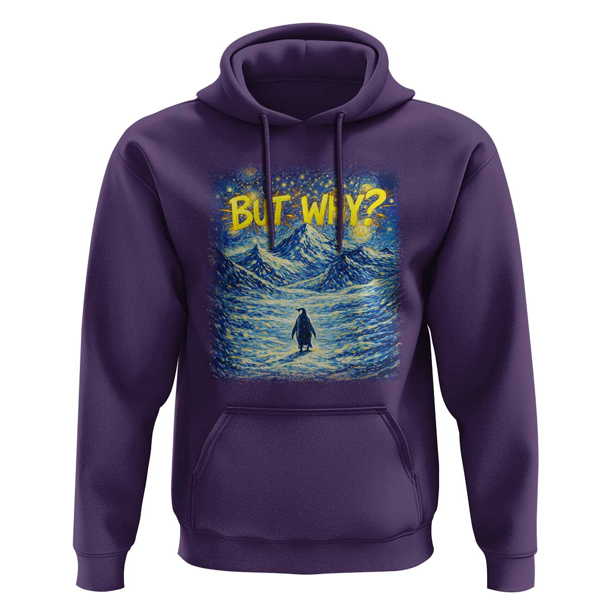 But Why Penguin Hoodie Starry Night Van Gogh Nihilist Penguin Hiking
