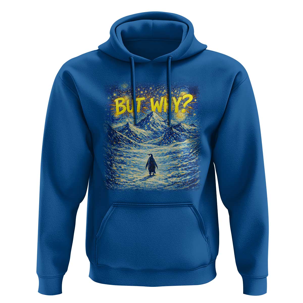 But Why Penguin Hoodie Starry Night Van Gogh Nihilist Penguin Hiking