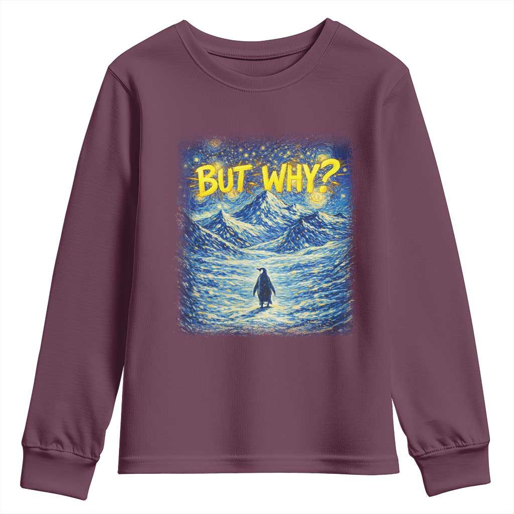 But Why Penguin Youth Sweatshirt Starry Night Van Gogh Nihilist Penguin Hiking