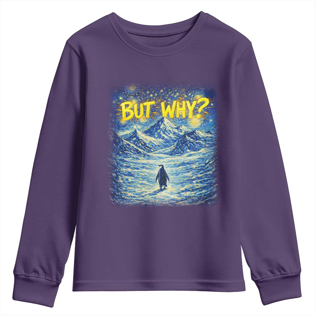 But Why Penguin Youth Sweatshirt Starry Night Van Gogh Nihilist Penguin Hiking
