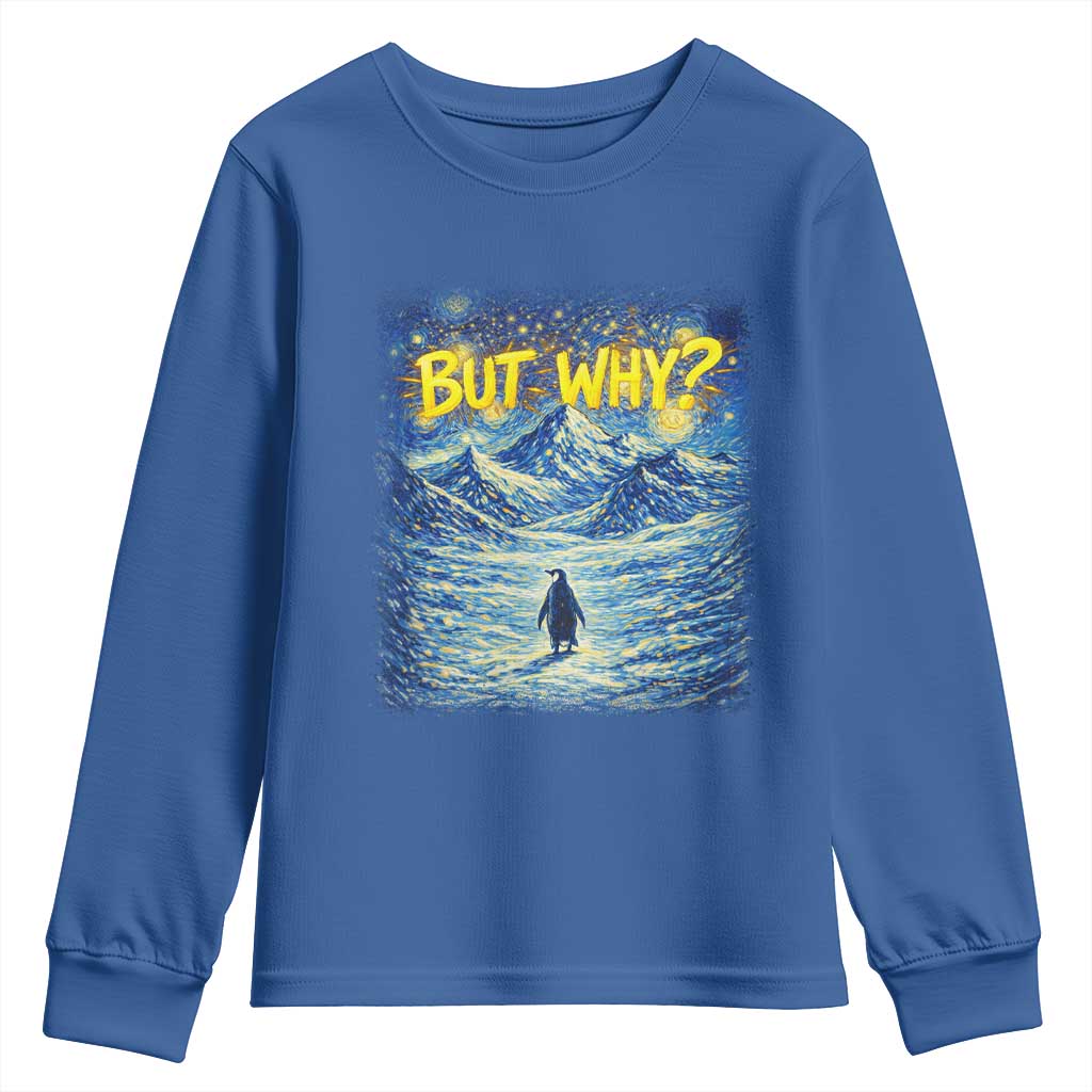 But Why Penguin Youth Sweatshirt Starry Night Van Gogh Nihilist Penguin Hiking