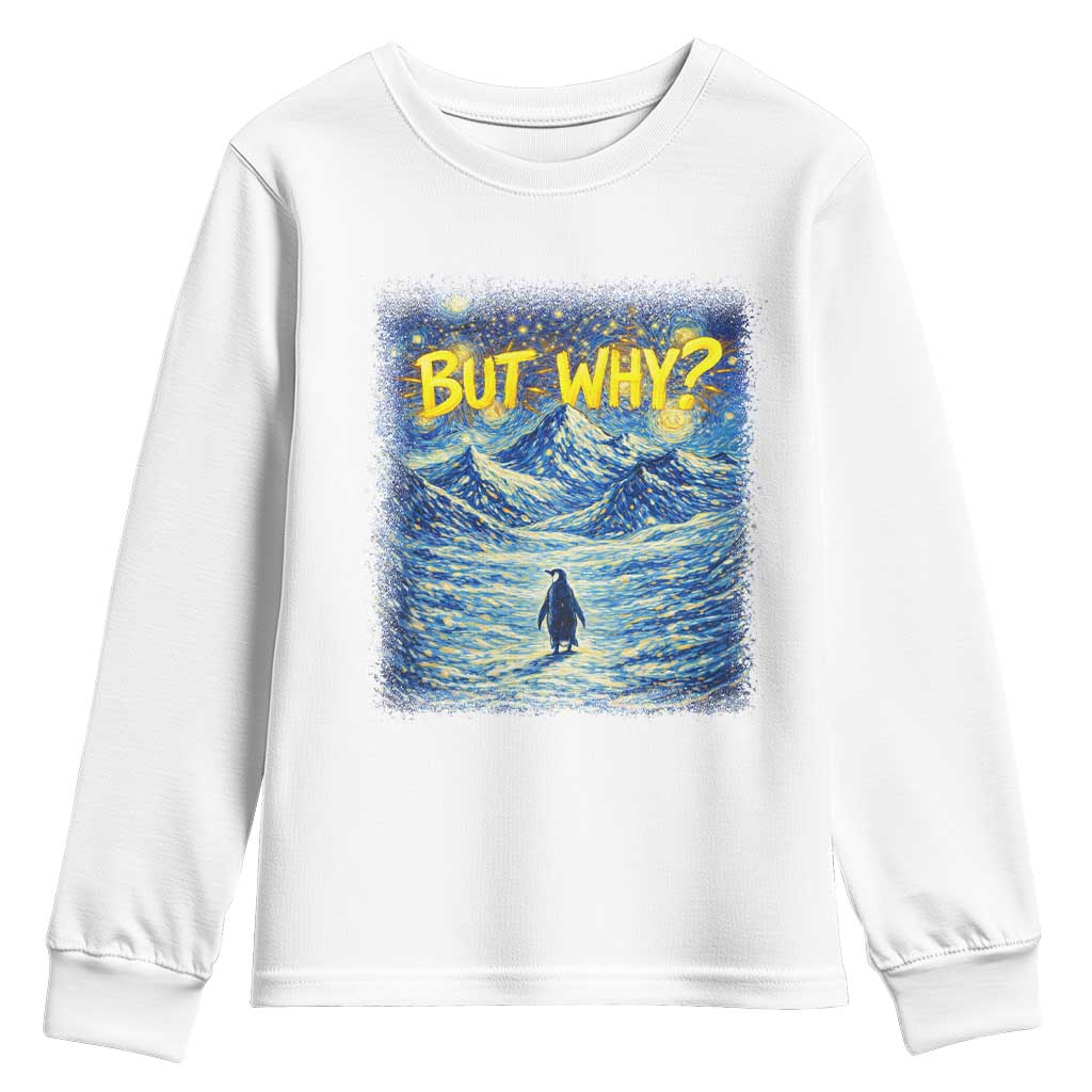 But Why Penguin Youth Sweatshirt Starry Night Van Gogh Nihilist Penguin Hiking