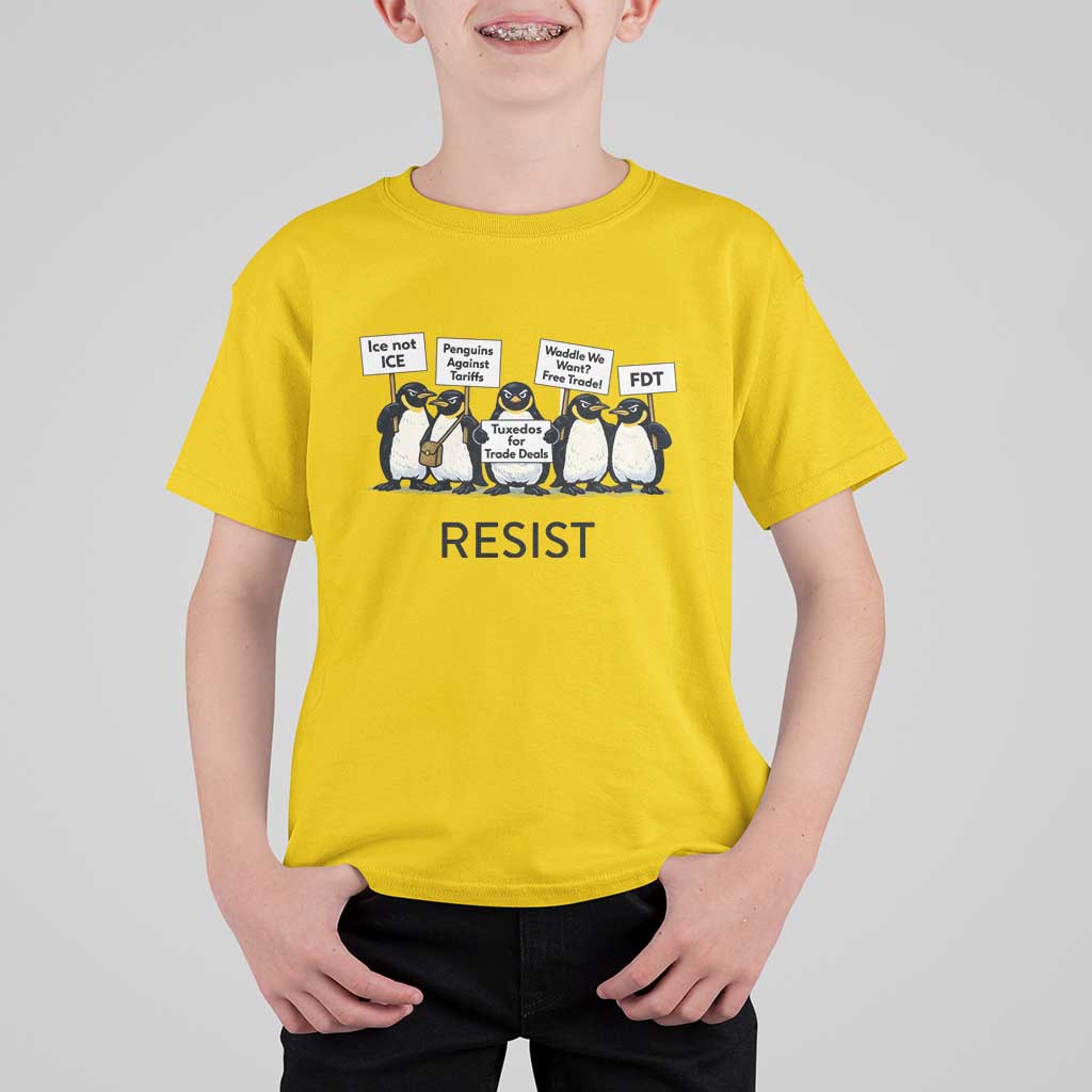 Penguins Resist T Shirt For Kid Nihilist Penguin Anti-Government Meme