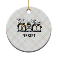 Penguins Resist Ceramic Ornament Nihilist Penguin Anti-Government Meme