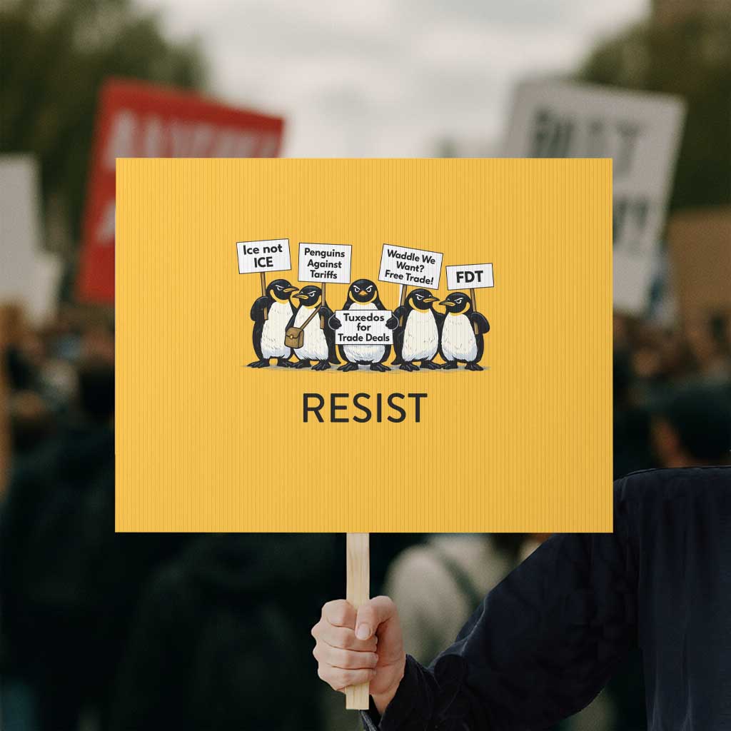 Penguins Resist Protest Sign Nihilist Penguin Anti-Government Meme