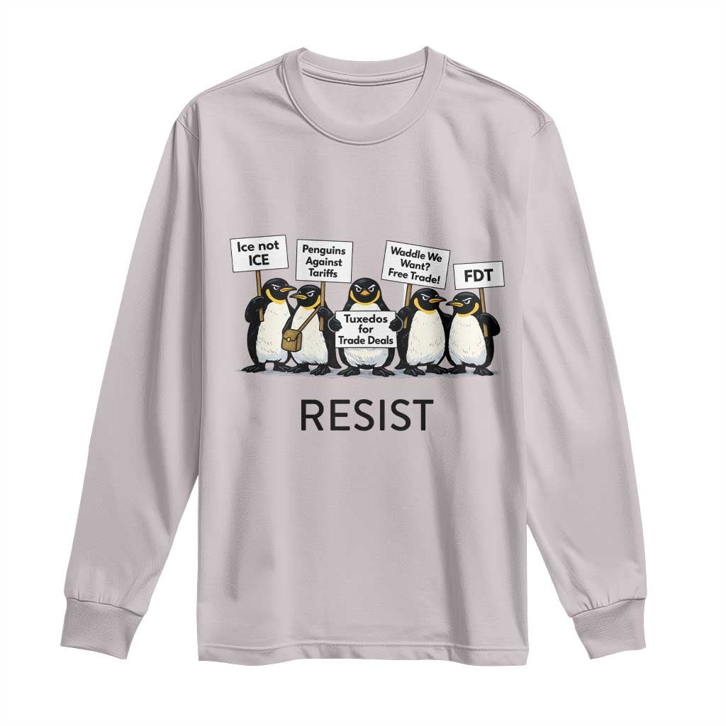 Penguins Resist Long Sleeve Shirt Nihilist Penguin Anti-Government Meme