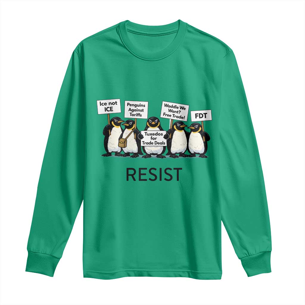 Penguins Resist Long Sleeve Shirt Nihilist Penguin Anti-Government Meme