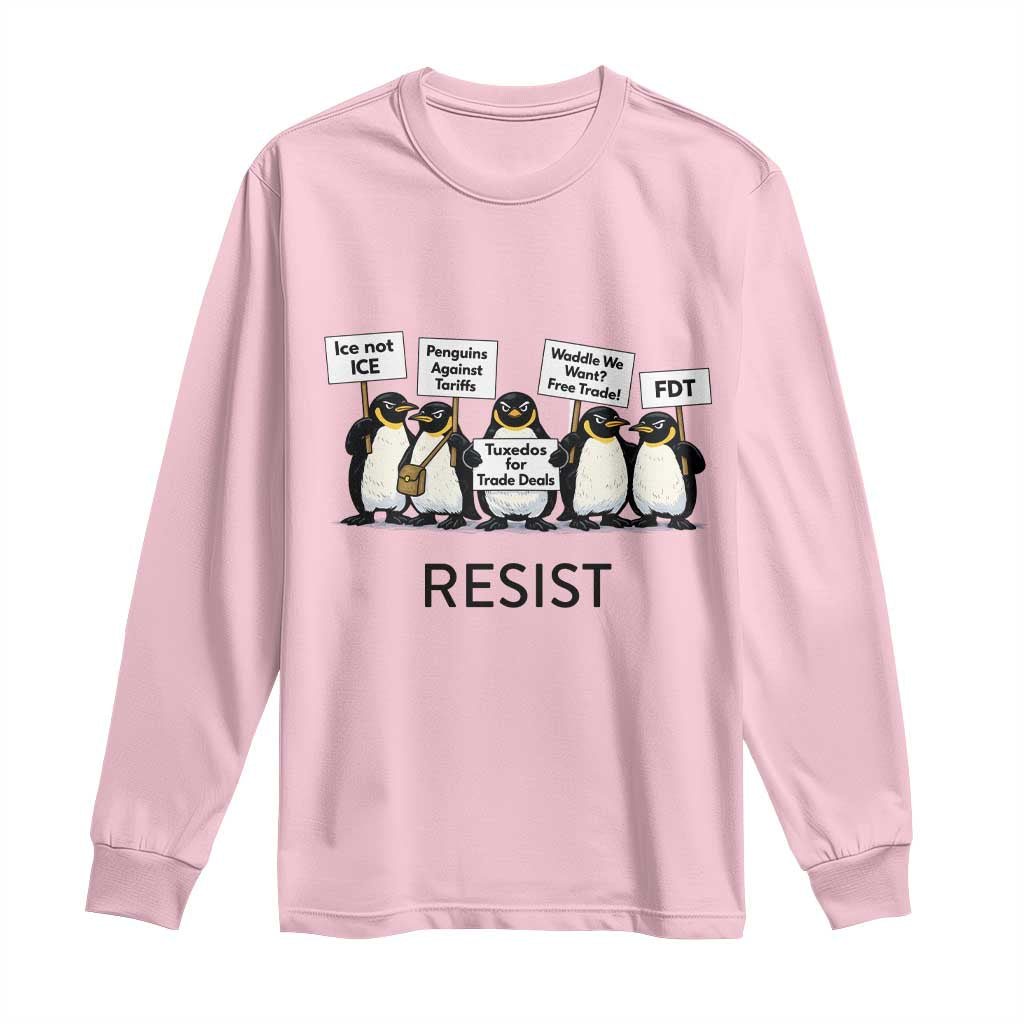 Penguins Resist Long Sleeve Shirt Nihilist Penguin Anti-Government Meme