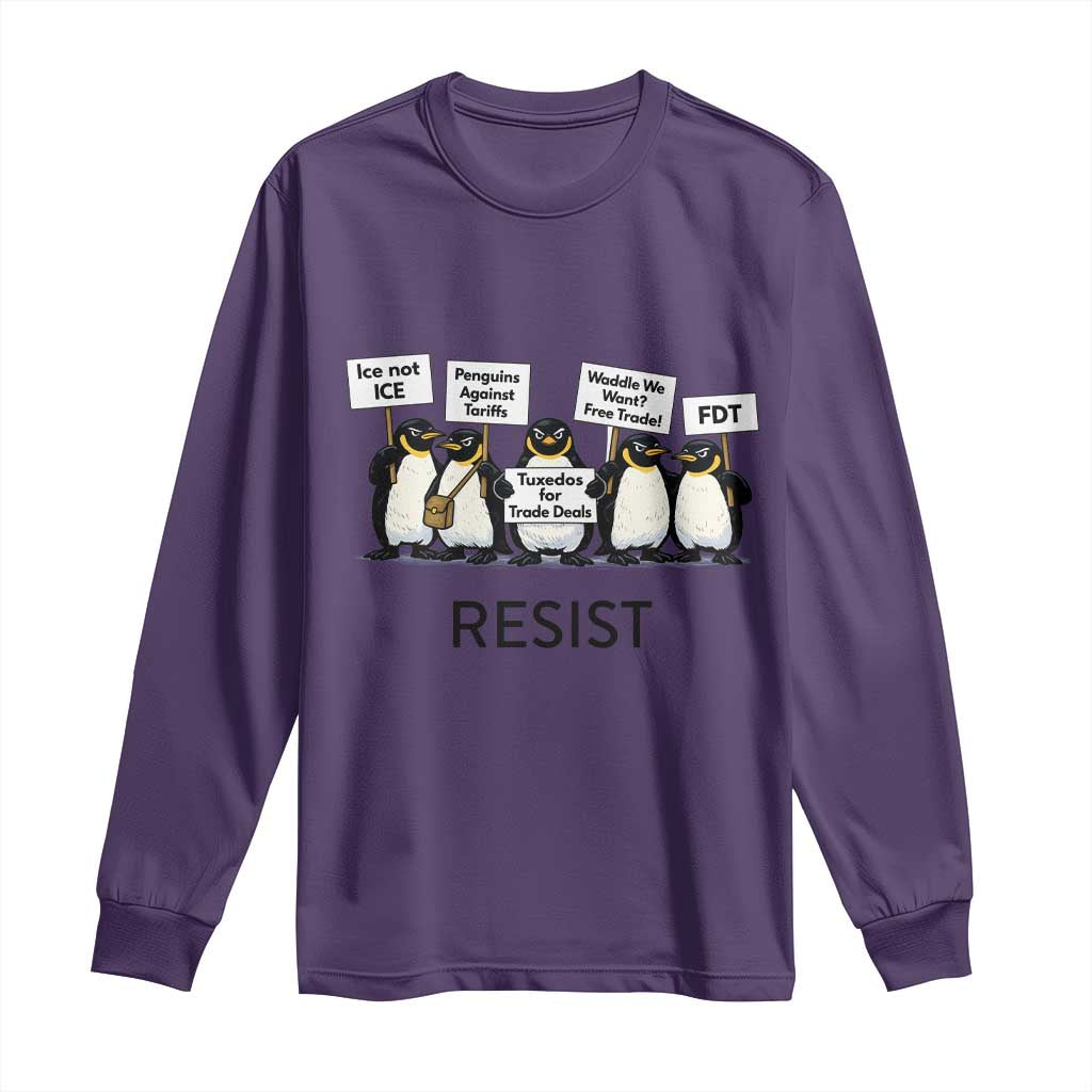 Penguins Resist Long Sleeve Shirt Nihilist Penguin Anti-Government Meme