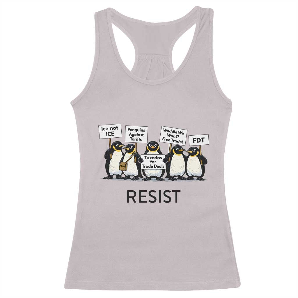 Penguins Resist Racerback Tank Top Nihilist Penguin Anti-Government Meme