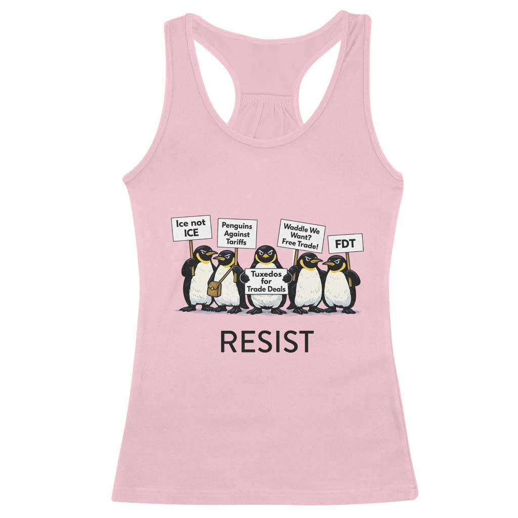 Penguins Resist Racerback Tank Top Nihilist Penguin Anti-Government Meme