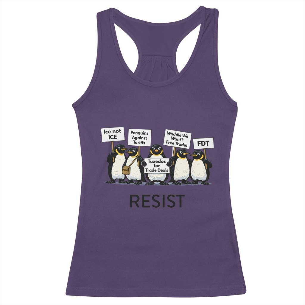 Penguins Resist Racerback Tank Top Nihilist Penguin Anti-Government Meme