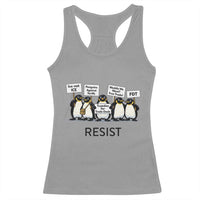 Penguins Resist Racerback Tank Top Nihilist Penguin Anti-Government Meme