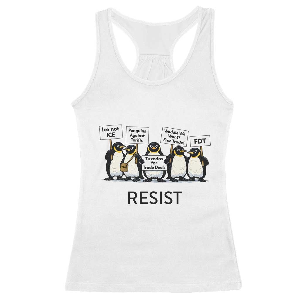 Penguins Resist Racerback Tank Top Nihilist Penguin Anti-Government Meme