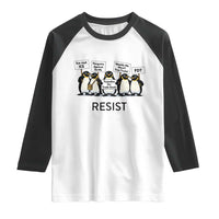 Penguins Resist Raglan Shirt Nihilist Penguin Anti-Government Meme