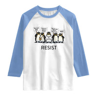 Penguins Resist Raglan Shirt Nihilist Penguin Anti-Government Meme