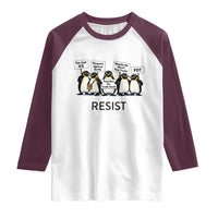 Penguins Resist Raglan Shirt Nihilist Penguin Anti-Government Meme
