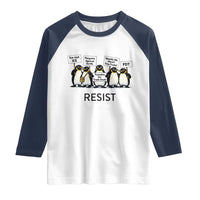 Penguins Resist Raglan Shirt Nihilist Penguin Anti-Government Meme
