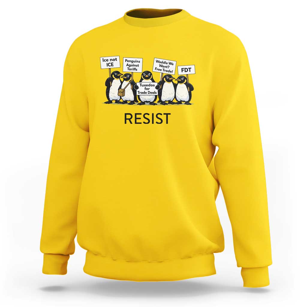 Penguins Resist Sweatshirt Nihilist Penguin Anti-Government Meme