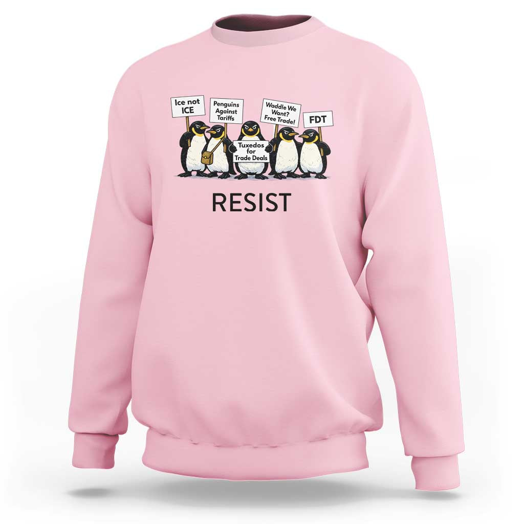 Penguins Resist Sweatshirt Nihilist Penguin Anti-Government Meme