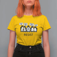 Penguins Resist T Shirt For Women Nihilist Penguin Anti-Government Meme