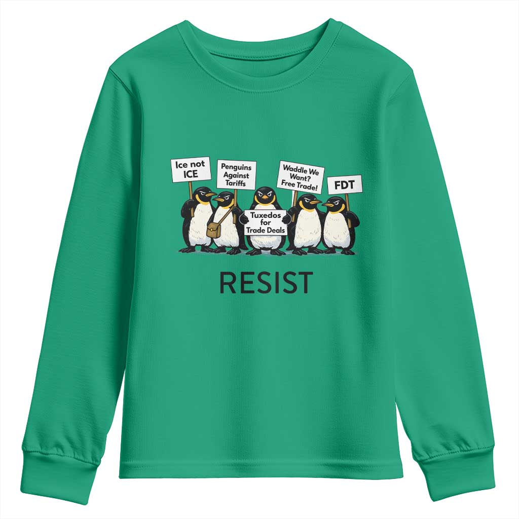 Penguins Resist Youth Sweatshirt Nihilist Penguin Anti-Government Meme