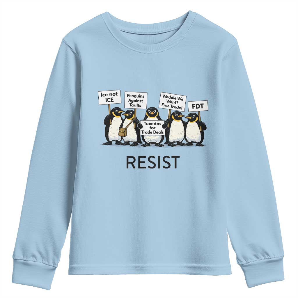 Penguins Resist Youth Sweatshirt Nihilist Penguin Anti-Government Meme