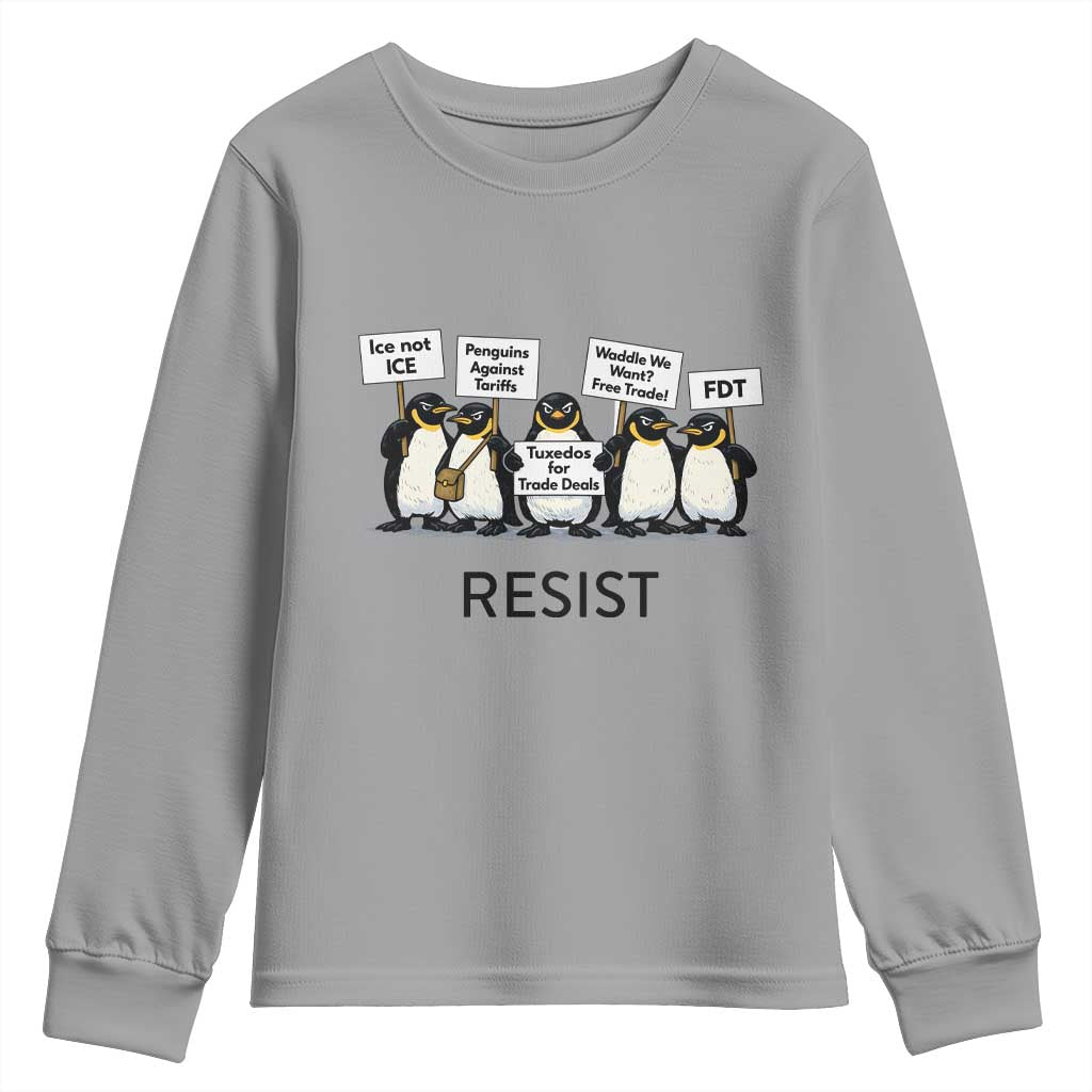 Penguins Resist Youth Sweatshirt Nihilist Penguin Anti-Government Meme