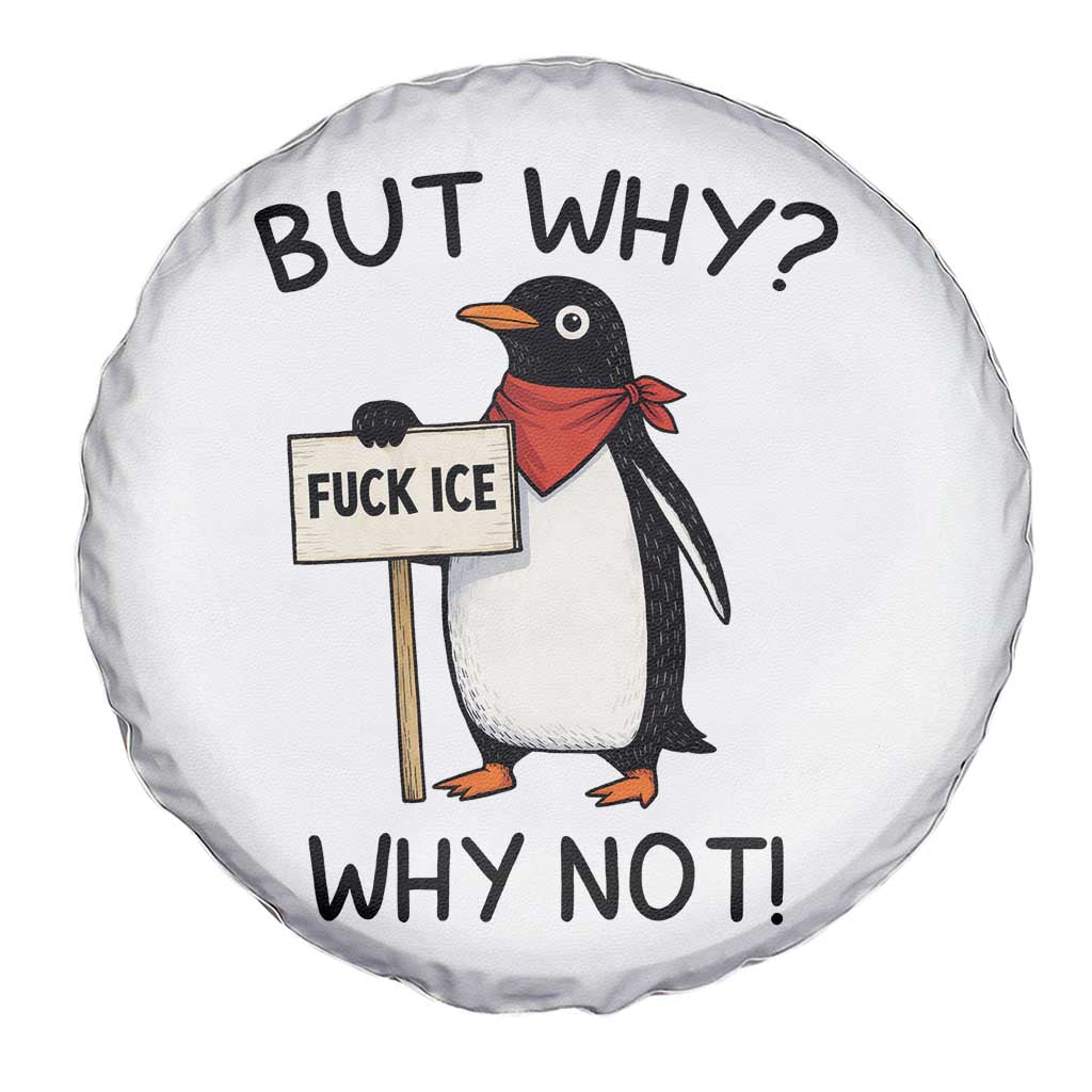 Fck ICE Spare Tire Cover Nihilist Penguin Anti-Government Meme
