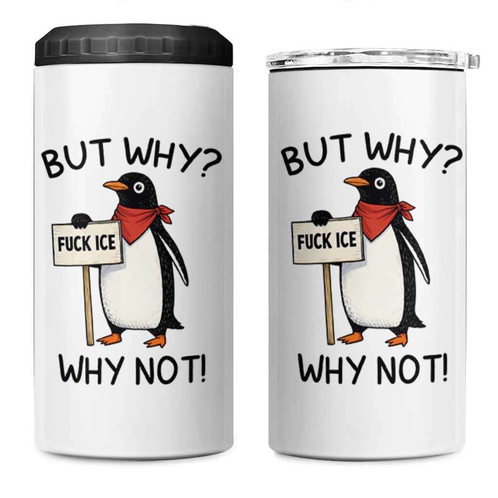 Fck ICE 4 in 1 Can Cooler Tumbler Nihilist Penguin Anti-Government Meme