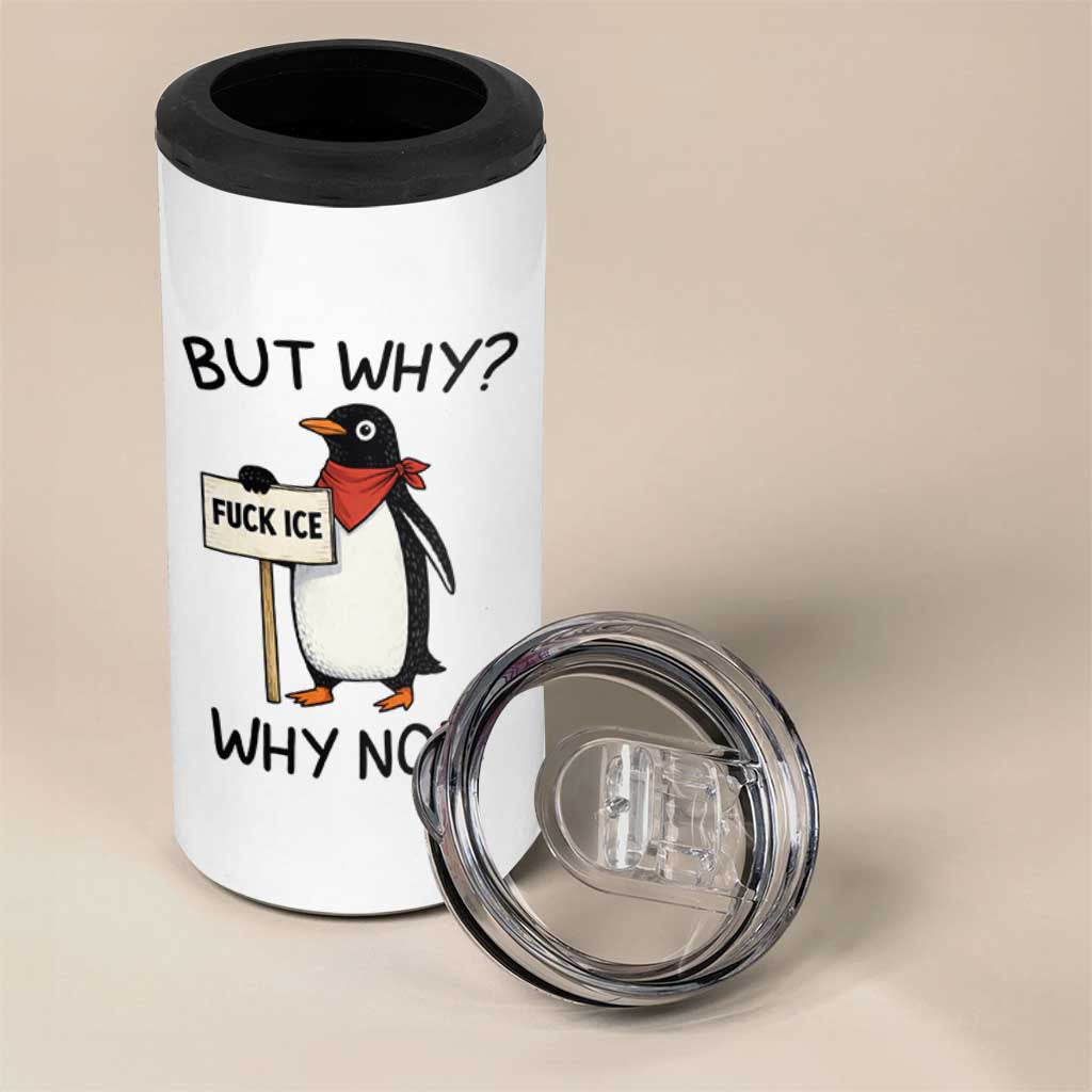 Fck ICE 4 in 1 Can Cooler Tumbler Nihilist Penguin Anti-Government Meme