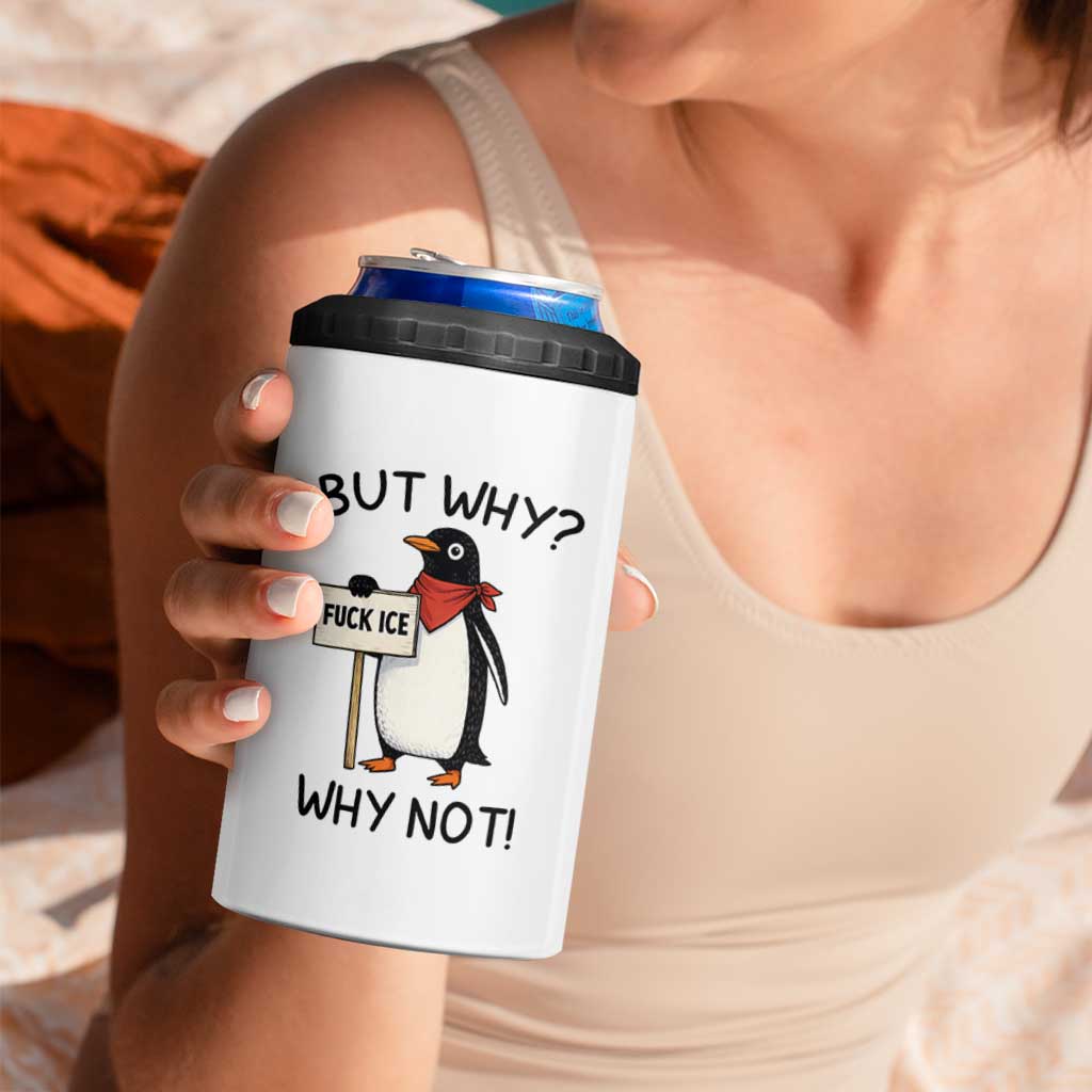 Fck ICE 4 in 1 Can Cooler Tumbler Nihilist Penguin Anti-Government Meme