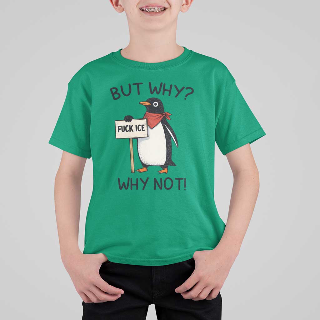 Fck ICE T Shirt For Kid Nihilist Penguin Anti-Government Meme