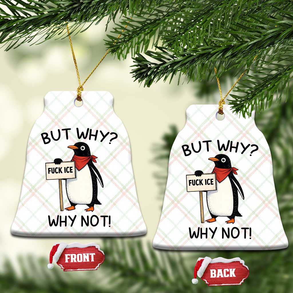 Fck ICE Ceramic Ornament Nihilist Penguin Anti-Government Meme