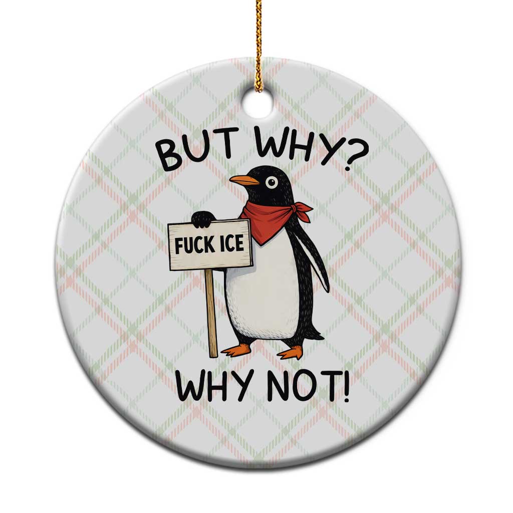 Fck ICE Ceramic Ornament Nihilist Penguin Anti-Government Meme