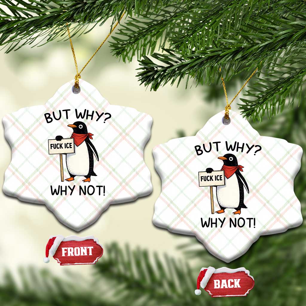 Fck ICE Ceramic Ornament Nihilist Penguin Anti-Government Meme