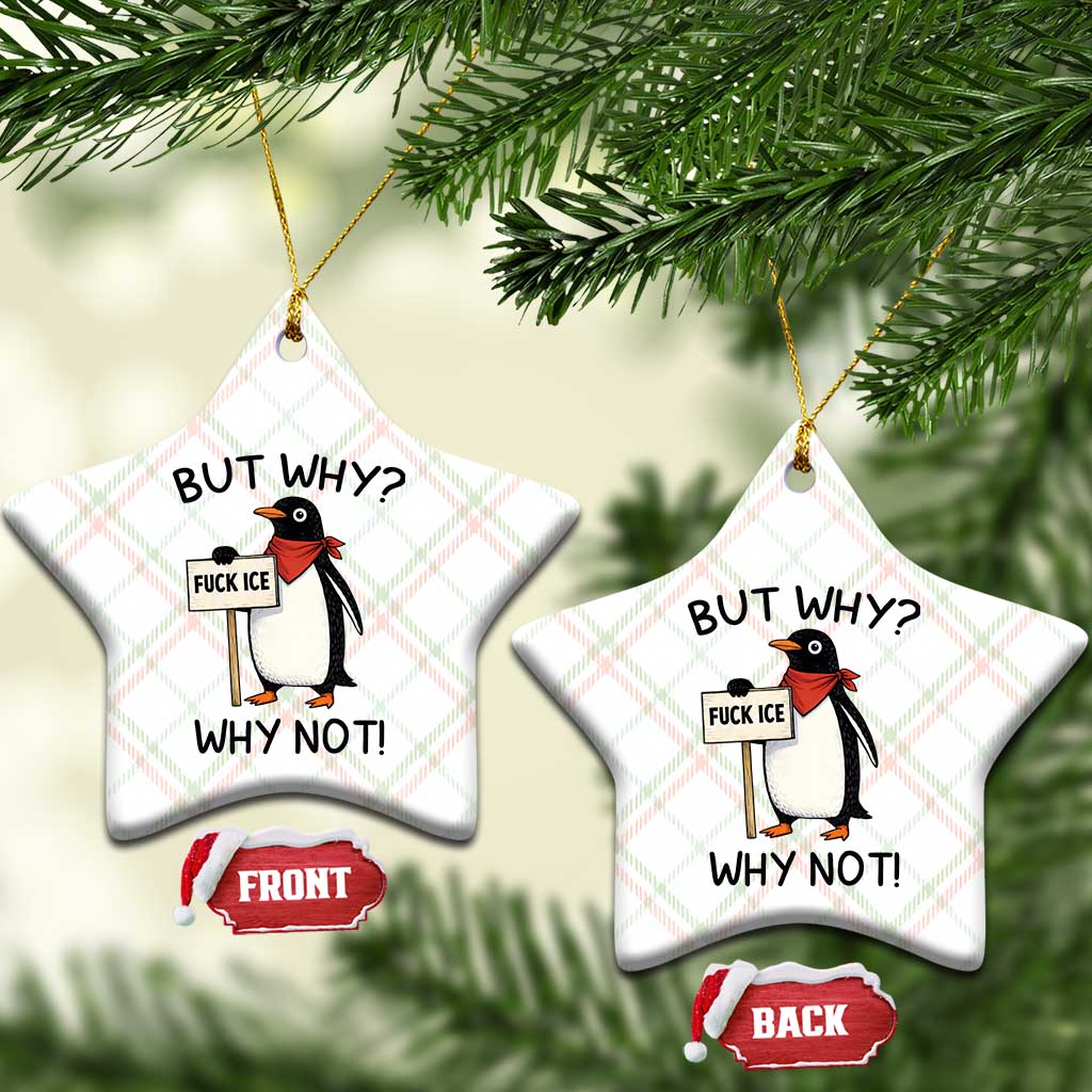 Fck ICE Ceramic Ornament Nihilist Penguin Anti-Government Meme